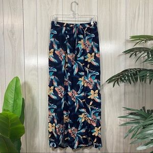 Roxy Floral Side Slit Maxi Skirt size M Medium